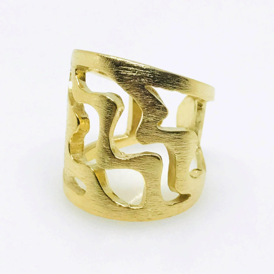 Tome Adjustable Ring, 18K Gold Plated